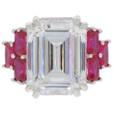 Sterling Silver Semi Mount Ring Setting Emerald OCT 18X14 5.5x4mm White Topa - Syzjewelry